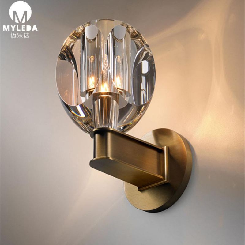 Antique Brass Clear Glass Home Lighting for Walls
