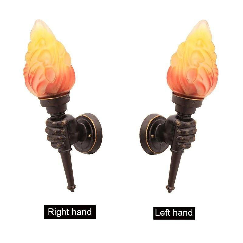 Garden Yard Porch Living Room Bedroom Corridor Wall Sconces Restaurant Cafe Creative Torch Hand Wall Lamp (WH-VR-52)