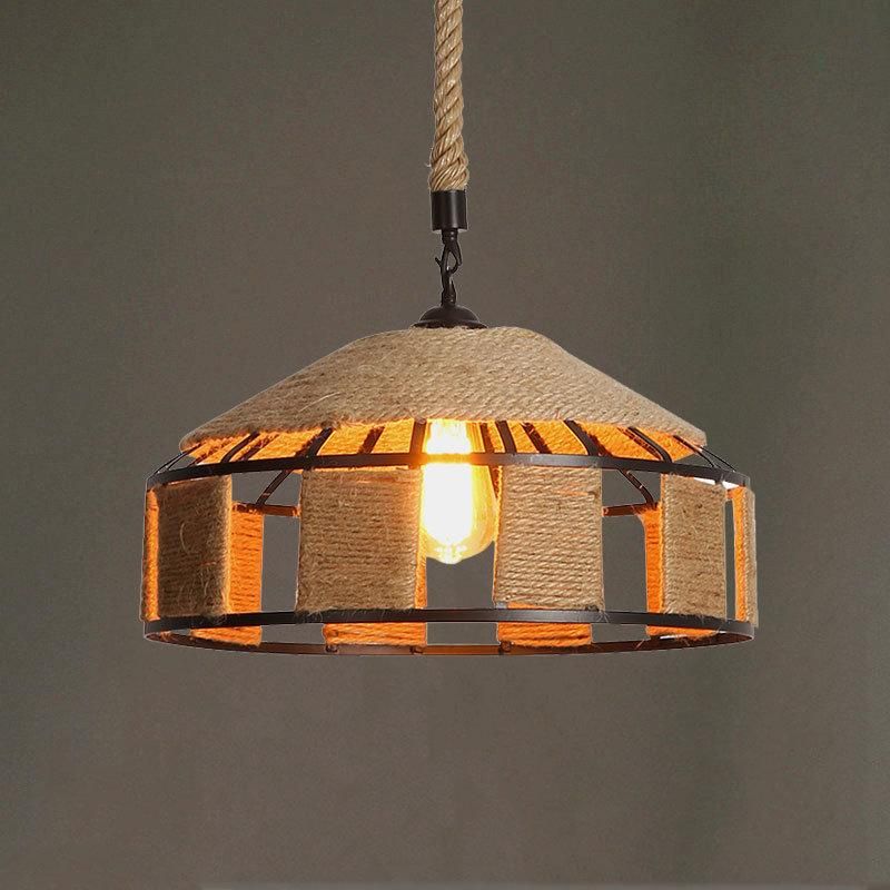 Loft Hemp Rope Chandelier Lighting Industrial Vintage Lamp Clothing Store Restaurant Light (WH-VP-145)