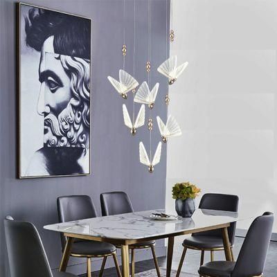 Butterfly Warm Lighting 3000K Metal Crystal 6*3W Chandelier