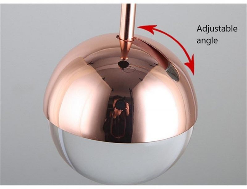 Modern LED Pendant Lights Hanging Metal Ball Glass Pendant Lamp Nordic Simplicity Home Decor Bedroom Bedside Light Fixture