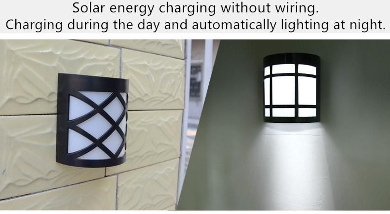 LED RGB Solar Wall Lamp Outdoor Waterproof Garden Courtyard Four Color