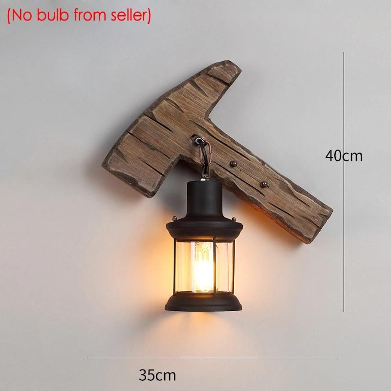 Restaurant Bar Cafe Light Creative Industrial Vintage Wood Wall Lamp (WH-VR-53)