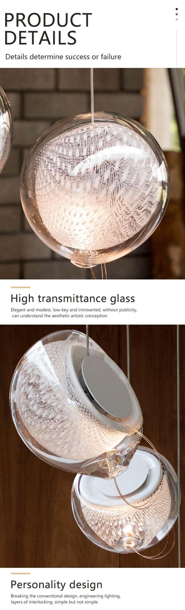 Hot Sale Large Custom Long Staircase Glass LED Chandelier