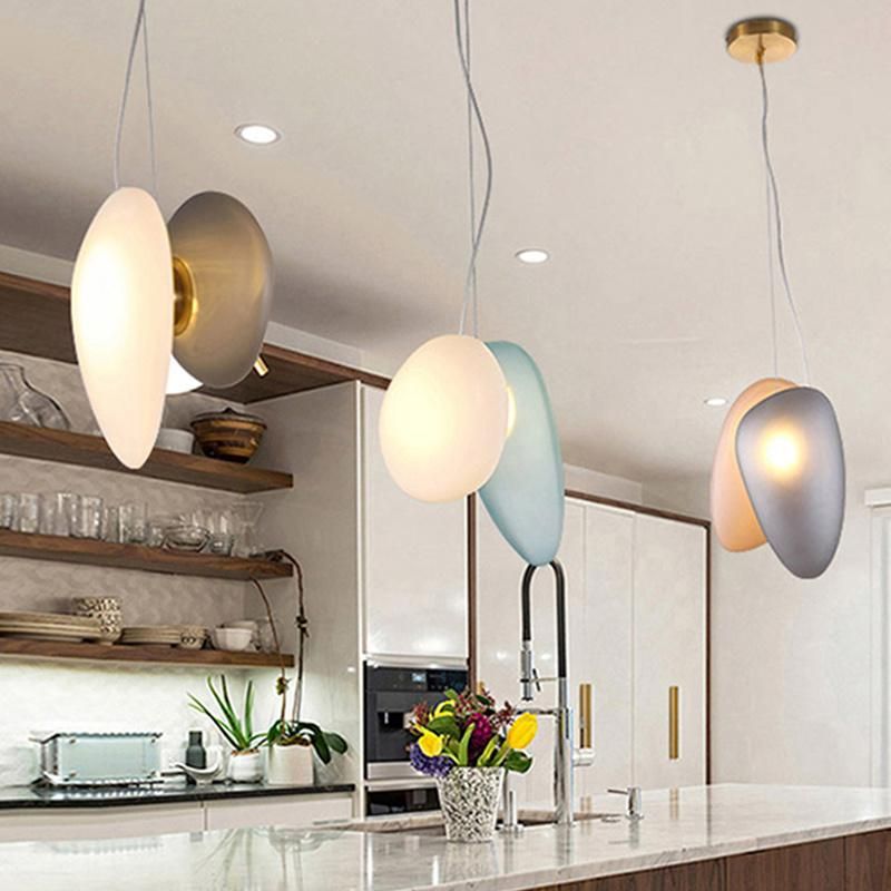 Nordic Postmodern Minimalist Cobblestone Chandelier Designer Creative Personality Bedroom Bedside Restaurant Glass Lamps Pendant Light