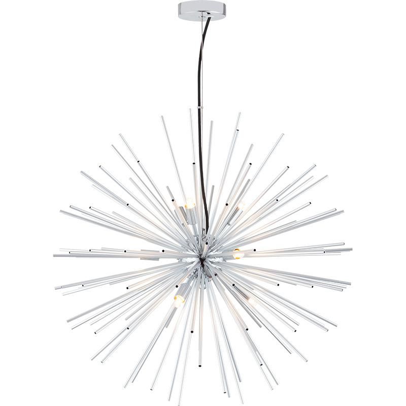 Firework Chandelier for Dining Room Chrome Electroplated Pendant Lighting Metal Aluminum Ceiling Light Fixtures for Living Room Restaurant Urchine Ball Dia60