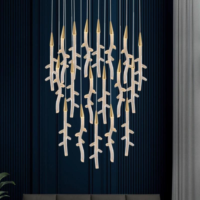 Coral Crystal Chandelier Hotel Lobby restaurant Bedroom Pendant Lamp Light