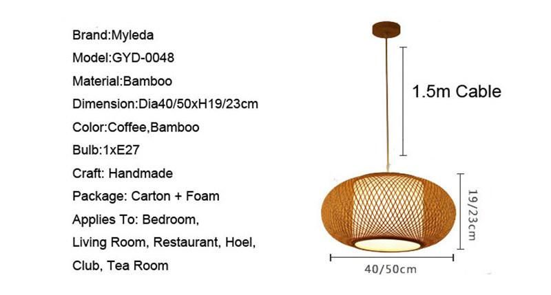 Modern Style Wooden Pattern Retro Decoration Cage Pendant Lights for Home, Bar, Living Room, Dining Room