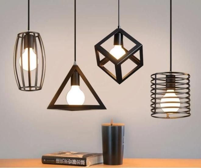 Wrought Iron Simple Modern Pendant Lamp and Dining Room Light Cafe Lamp
