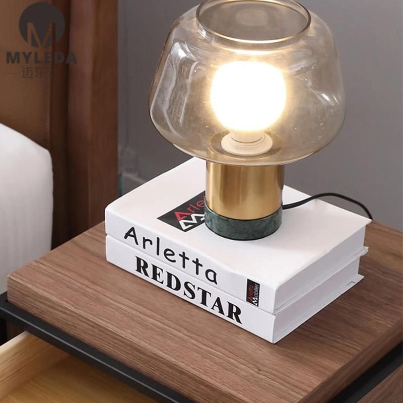 Modern Marble Base Glass Decorative Table Lamp