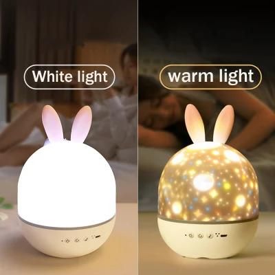 Cute Gift USB Rechargeable Music Sky Star Rotate Remote Control LED Projector Night Light Table Lamp