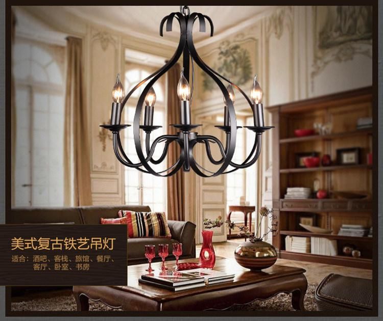 Modern Living Room Bedroom Chandelier Decorative Lamp Iron Pendant Lighting