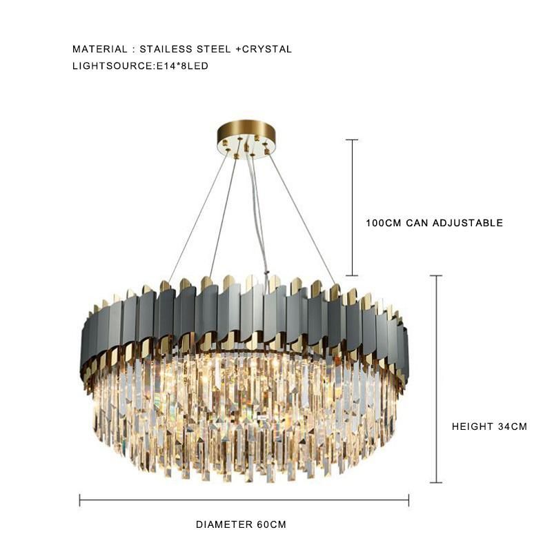 2021 New Nordic Living Room Crystal Chandelier Post-Modern Dining Room Lamp