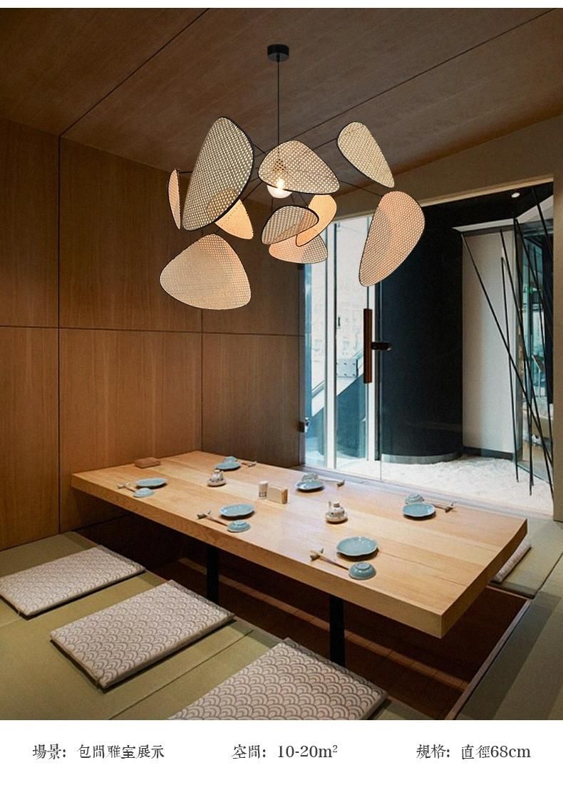 Bamboo Vintage Restaurant Rattan Woven Lamp Dining Room Living Room Are Decor Rattan Pendant Light (WH-WP-22)