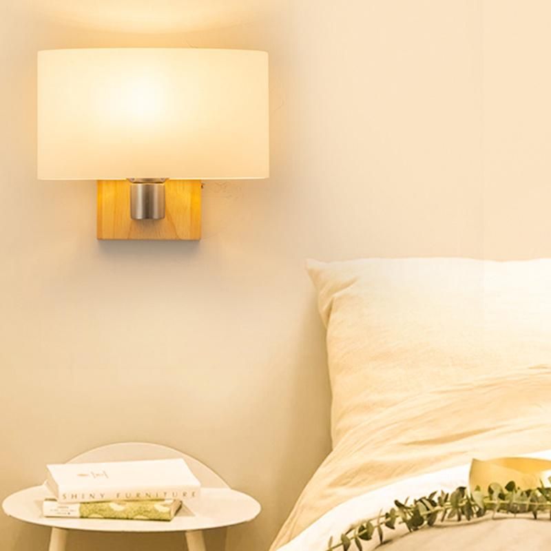 Simple Bedhead Wall Lamp Creative Hotel Room Bedroom Study Wood Light