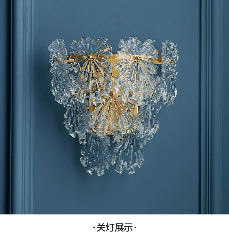 Luxury Glass Wall Lamp Nordic Postmodern Bedroom Bedside Background Sconce Lamp (WH-OR-75)