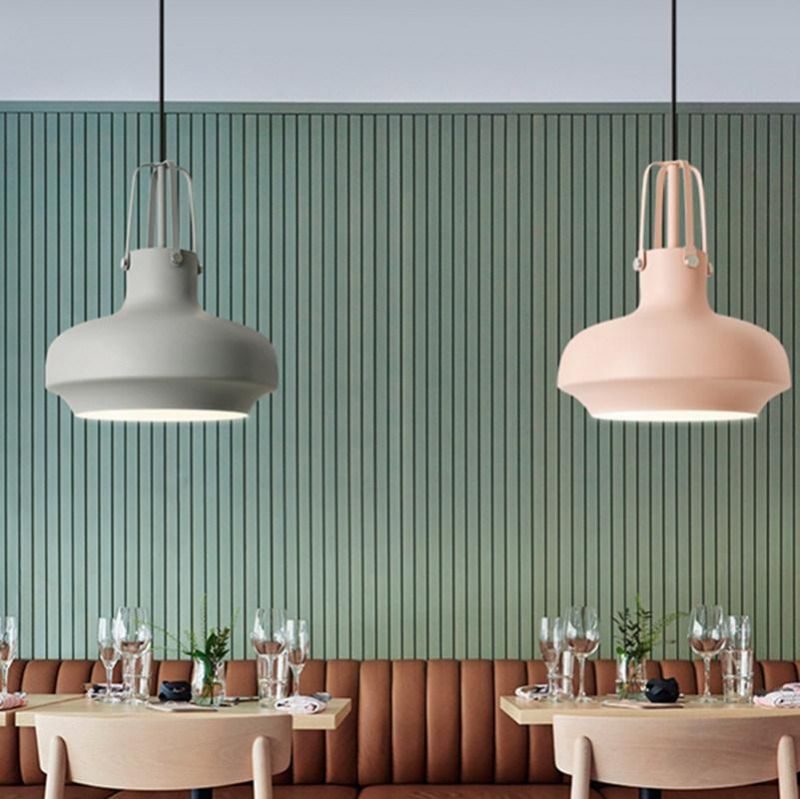 Modern LED Iron Pendant Lights Kitchen Bar Living Room Ranveig Nordic Pendant Light in Pastel Colors (WH-AP-335)