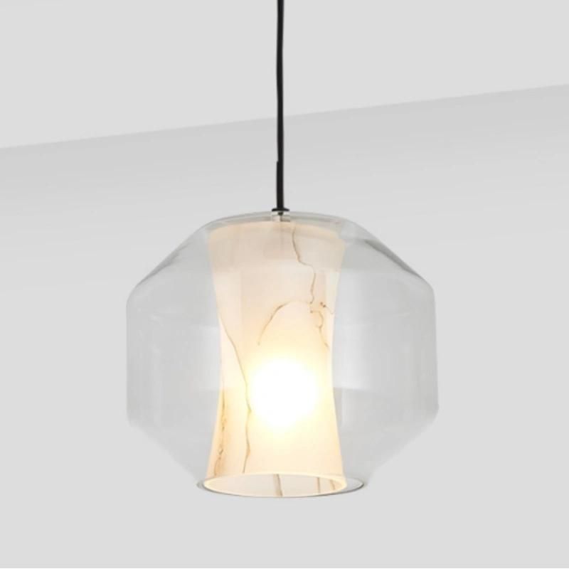 Indoor Bedroom Decor Glass Lampshade Modern Pendant Lamp