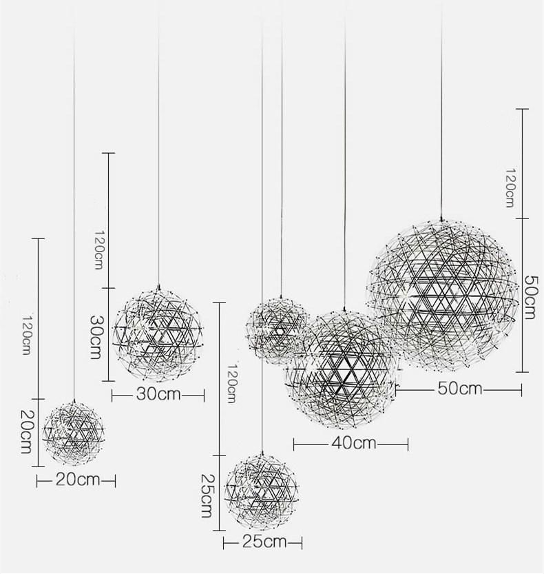 Modern Pendant Lamp Ball Design LED Firework Lamps Hall Stainless Steel Chrome Lamp Raimond Pendant Lamp (WH-AP-234)