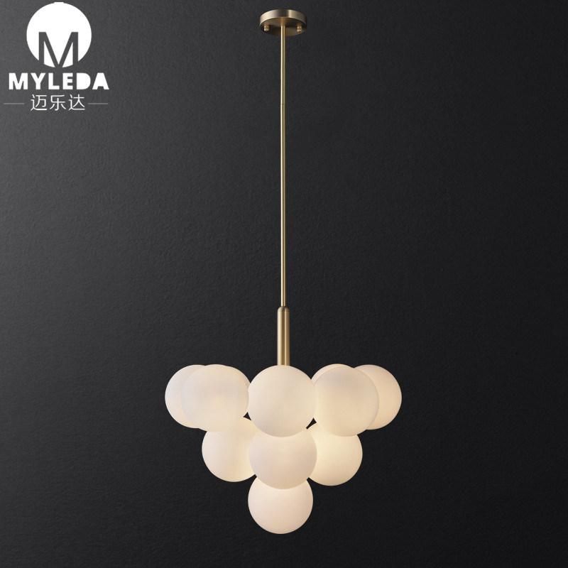 Interior White Glass Ball Modern Pendant Hanging Decorative Light