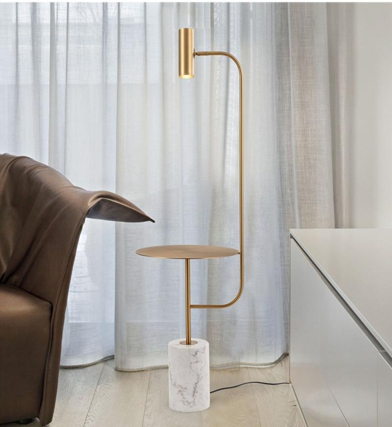 Modern Mable Floor Lamp LED Metal Shade Floor Lights for Home Decor Living Room Marble Lamp (WH-MFL-62)