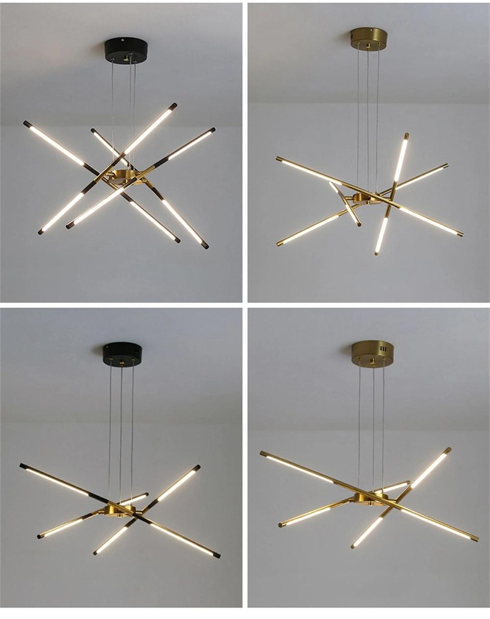 Nordic LED Pendant Lamp for Home Living Room Dining Kitchen Bedroom Modern Black Gold Frame Loft Chandeliers Lighting Fixtures