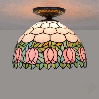 Tiffany Pink Color Ceiling Lamp Dining Room Hallway Sitting Room Light (WH-TA-17)