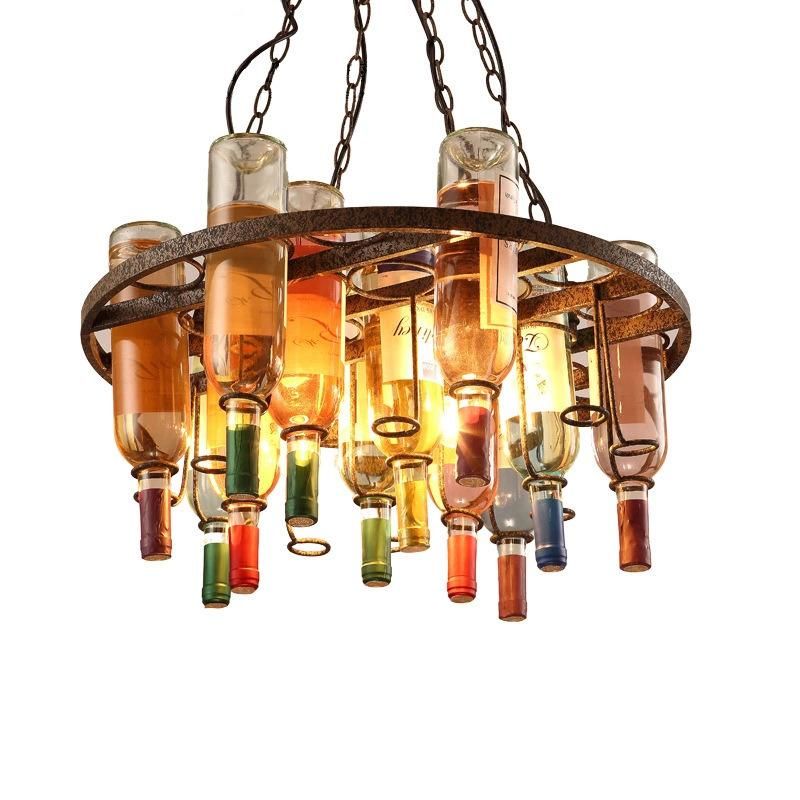 Vintage Wine Bottle Lights for Bar restaurant Colourgul Glass Bottle Pendant Lights Industrial Bar Light (WH-VP-87)