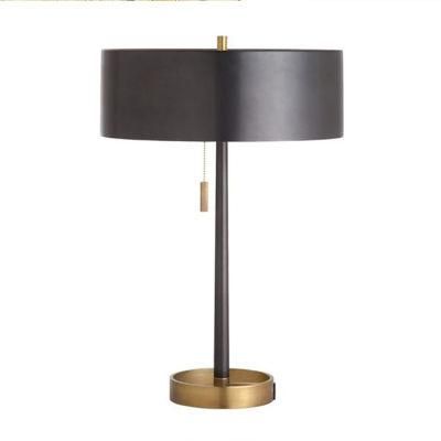 Drum Shade Metal Modern Black and Gold Table Lamp
