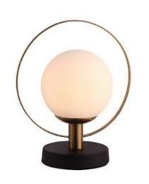 Modern Glass Table Lamp with Gold Metal Ring for Bedroom (T-180401)