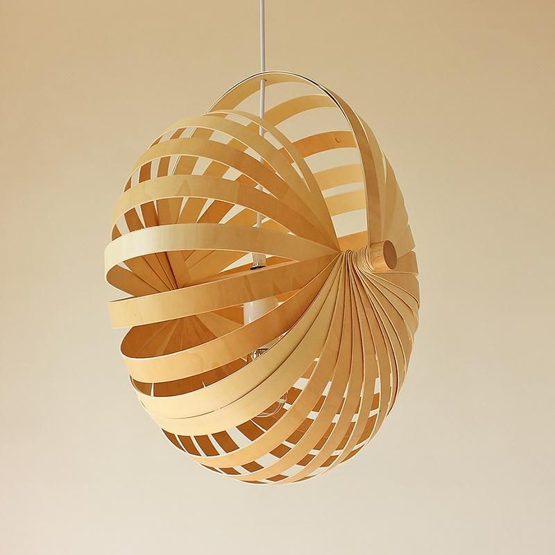 Nordic Solid Wooden Chandelier Living Room Bedroom Bamboo Pendant Light (WH-WP-39)