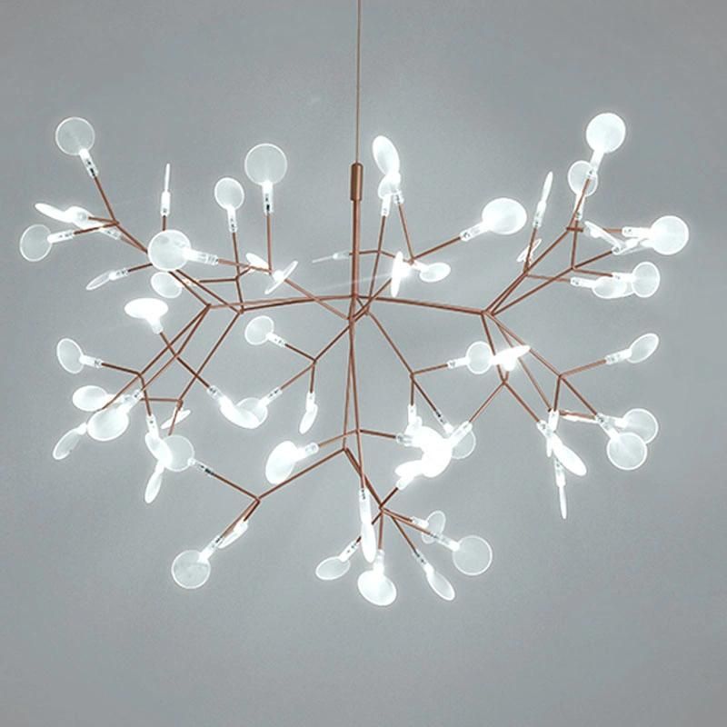 Hot Sale Nordic Creative Branches Lights Firefly Acrylic Leaf Chandelier Dining Room Simple Lighting