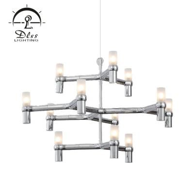 Golden Black White Big Chandelier for Hotel Lobby