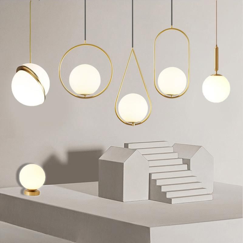 Modern Pendant Light Simple Acrylic Ball Bedside Hanging Light Round Ball Global Pendant Lamp (WH-GP-38)