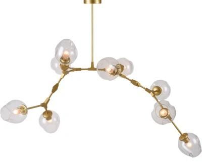 Nine Light Gold E27 Pendant Light with Clear Glassl (P-18040605)