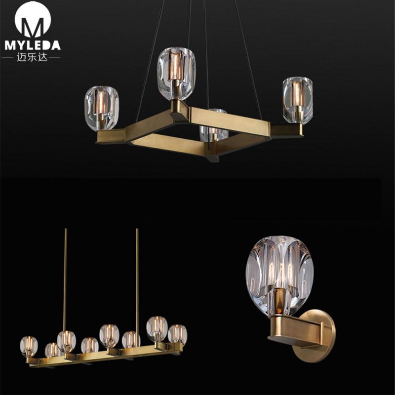 Antique Brass Clear Glass Home Lighting for Walls