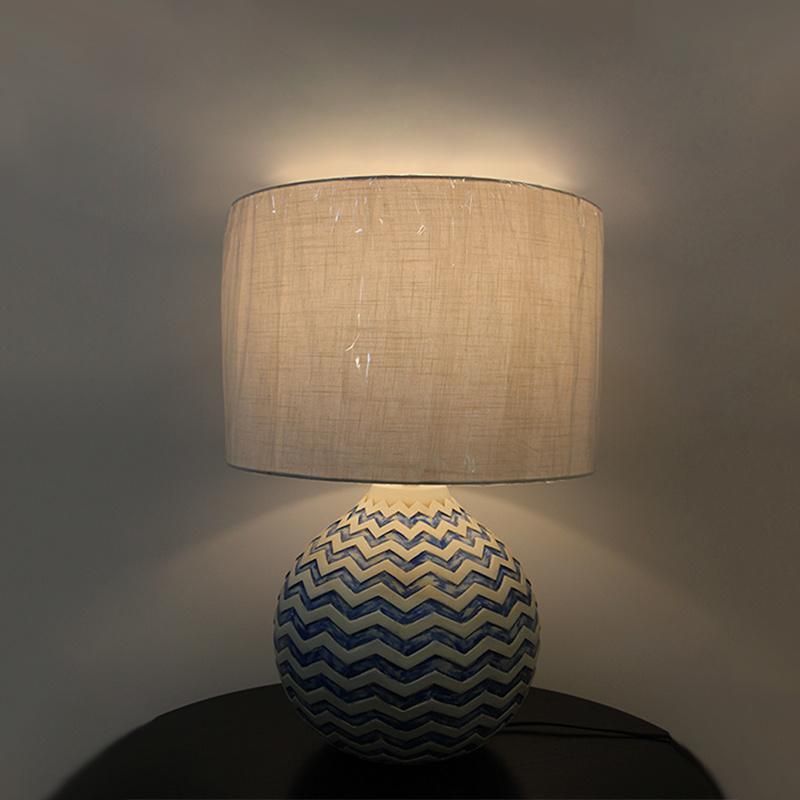 Resin Lamp Body with White Acrylic Fabric Lamp Shade Table Lamp.