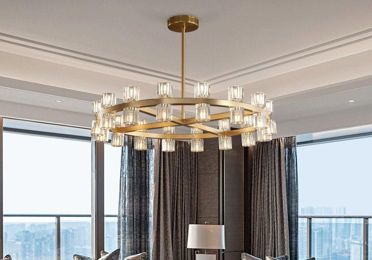 Custom Lighting Modern Gold Crystal Chandelier for Living Room, Villa, Hotel, Accept Custom Made