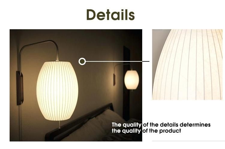 Japanese Silk Cloth Wall Light Fixture for Bedroom Modern Nelson Saucer Wall Sconce (WH-OR-194) V