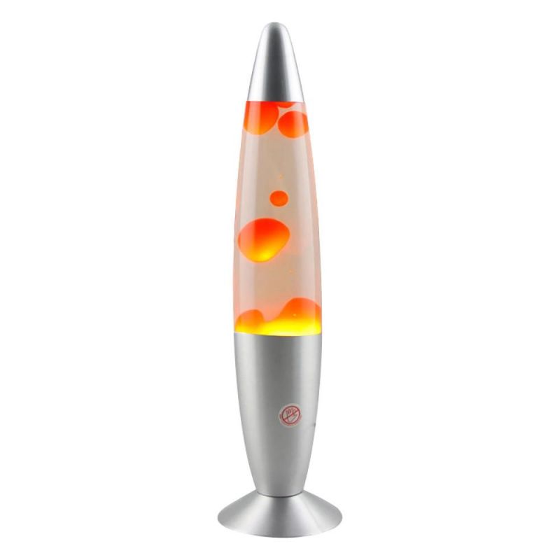 Table Lava Lamp New Rocket Glass Bottle Colorful Glitter Round Base Rainbow Aluminum Body Decorate Lava Night LED Table Lamp