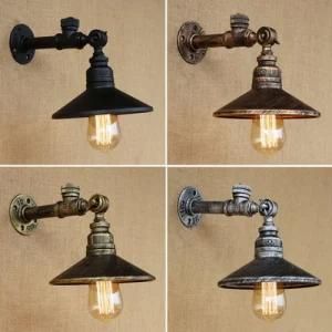 4 Color Industrial Loft Iron Rust Water Pipe Retro Wall Lamp Vintage E27 Sconce Lights with Switch for Bedroom Restaurant Bar