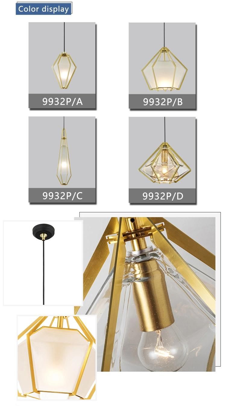 Zhongshan Modern Christmas Gift LED Diamond Glass Pendant Light Decorative Chandelier