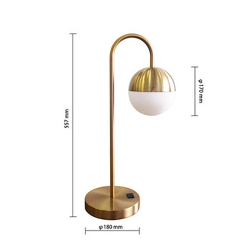 Luxury Metal Shade Bedside Table Lamp for Hotel Room Decoration