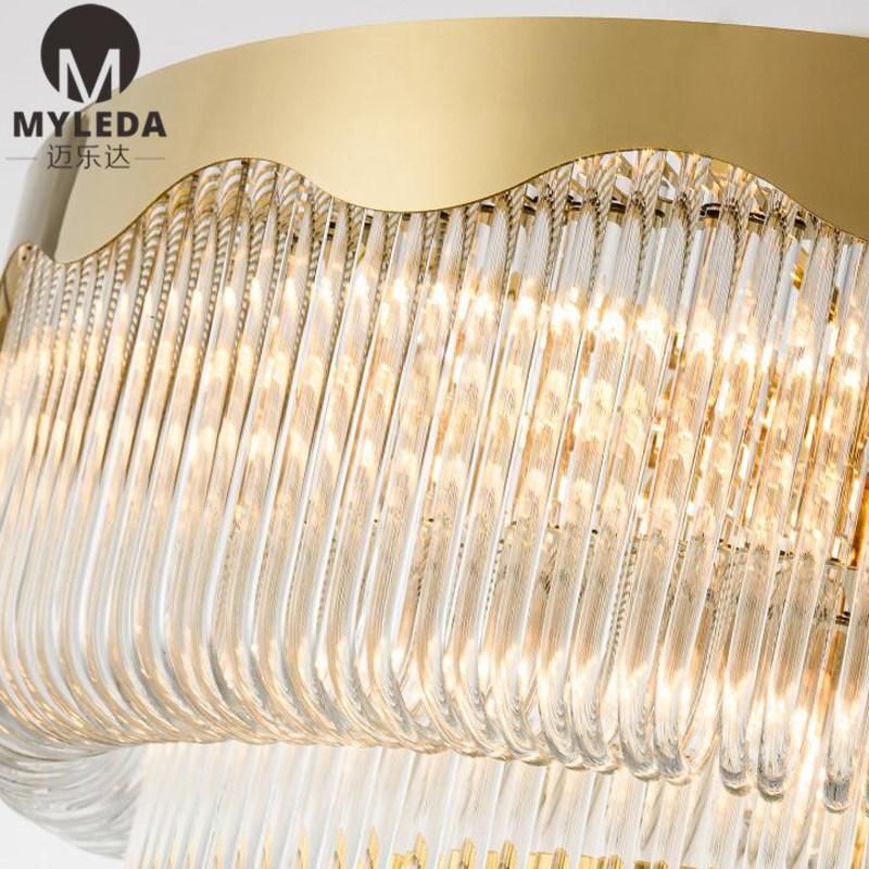 Decorative Art Design Interior Design Glass Strip Decorative Ceiling LED Pendant Lamp