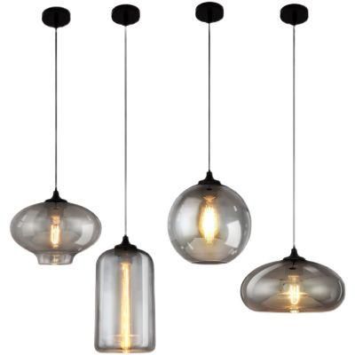 Nordic Retro Decorative Pendant Lamp Bar Restaurant Lamp Glass Lampshade Chandelier