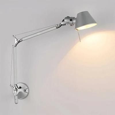 Black White Color Long Swing Arm Adjustable Aluminum Sconces Lamp Sliver Wall Lights (WH-OR-02)