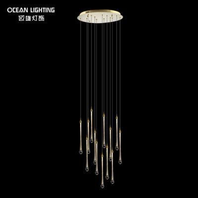 Indoor Water Drop Warm Lighting 3000K Metal Crystal 13*3W Chandelier