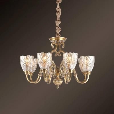 Zhongshan European Style Full Copper Crystal Pendant Lighting Retro Luxury Lamp Living Room Bedroom Lamp Villa Chandeliers