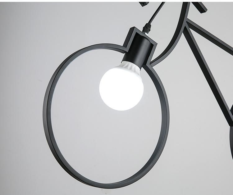 Industrial Pendant Lights Vintage Iron Bicycle Hanglamp for Bar Decor E27 Loft Round Pendant Light (WH-VP-65)