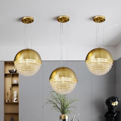 Ball Shaped Vintage Crystal Chandelier Bar Chandelier Bedroom Pendant Lamp